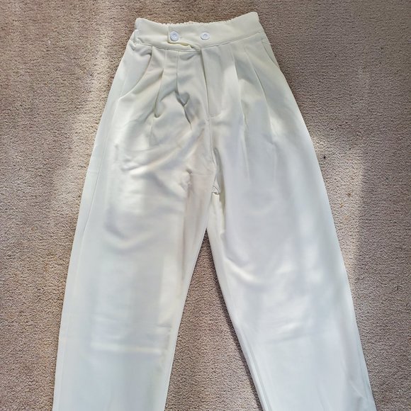 Lightweight silk-like white lounge pants - Picture 1 of 5